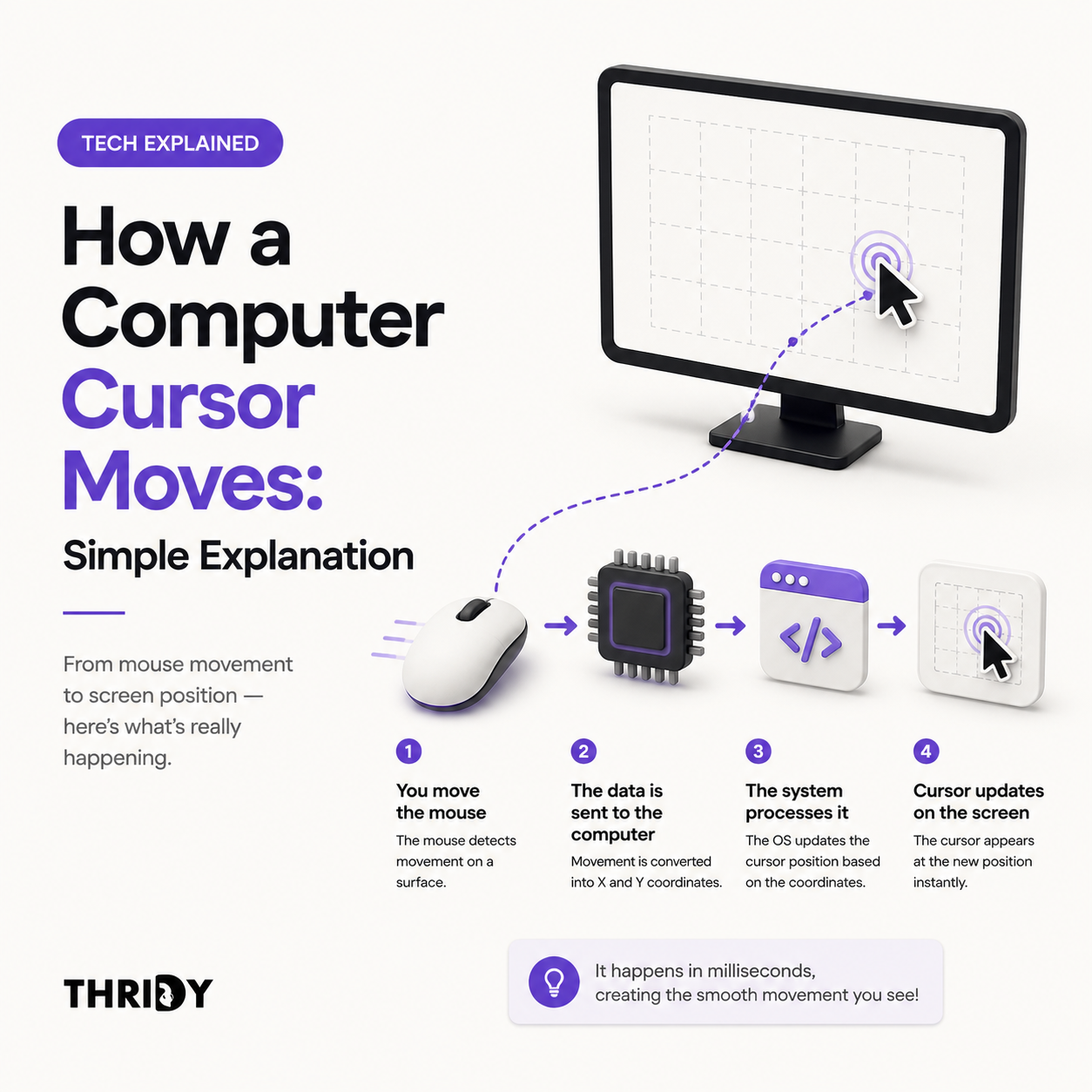 How a Computer Cursor Moves: Simple Explanation