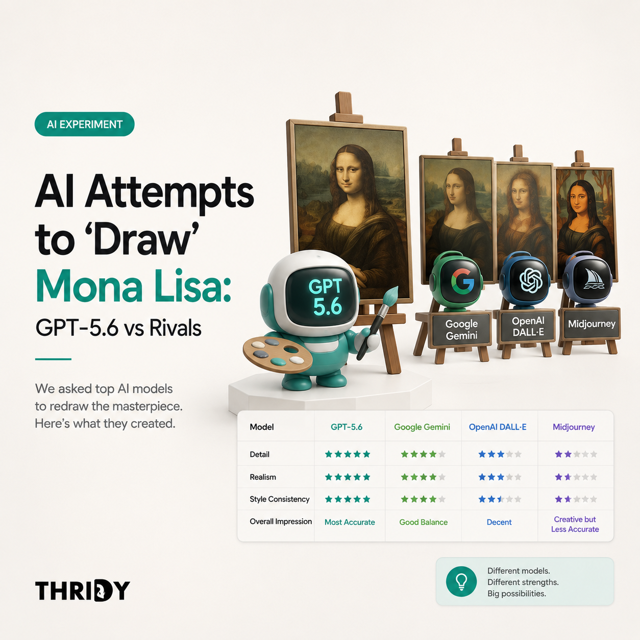 AI Attempts to 'Draw' Mona Lisa: GPT-5.6 vs Rivals