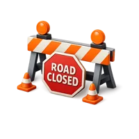 Road Block Sign 3D icon