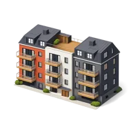 Scandinavian Apartment Building 3D icon