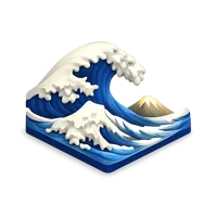 The Great Wave 3D icon