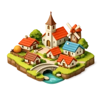 Village 3D icon