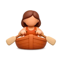 Woman Rowing Boat 3D icon