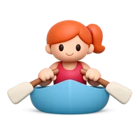 Woman Rowing 3D icon